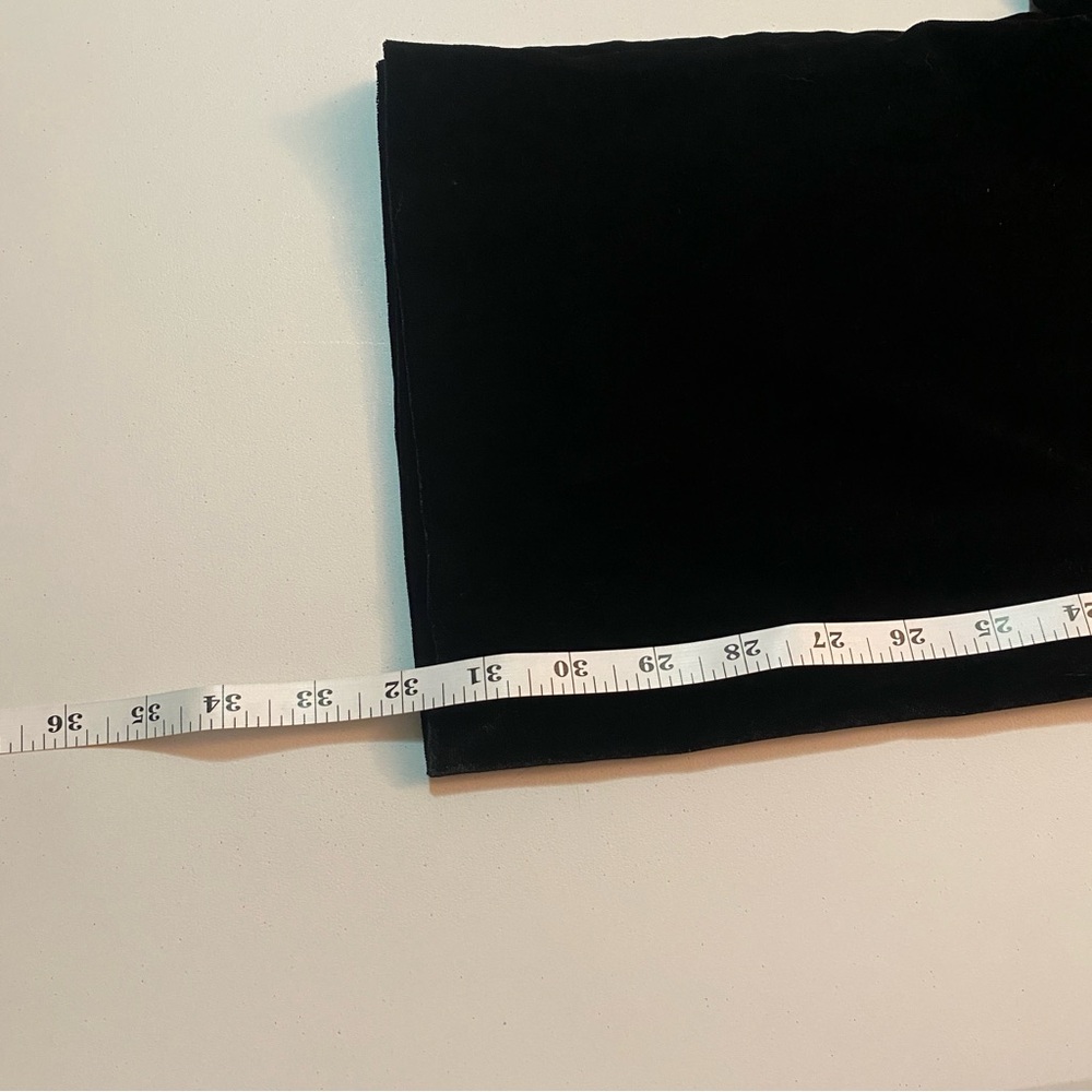Zara Black Velvet Trousers Straight Leg | Inseam: 31-32in - Picture 6 of 6